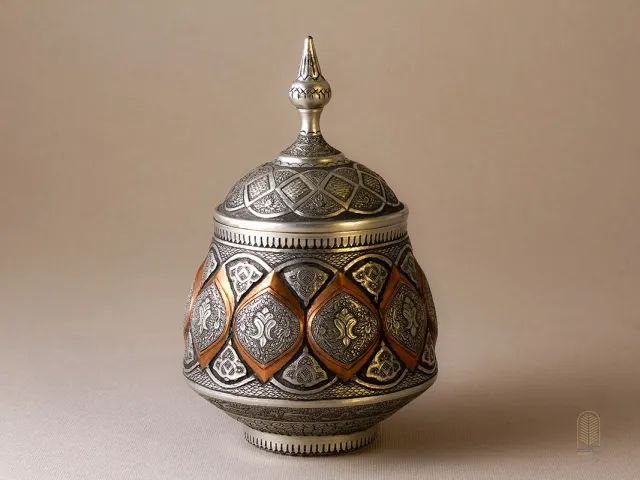 قندان مس قلمزنی