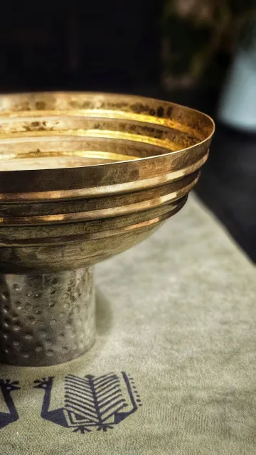 کاسه برنجی مسی پایه دار