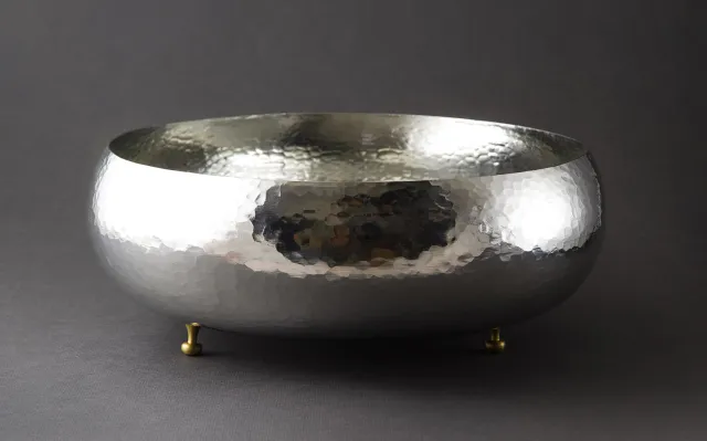 کاسه پایه دار مسی طرح اطلس