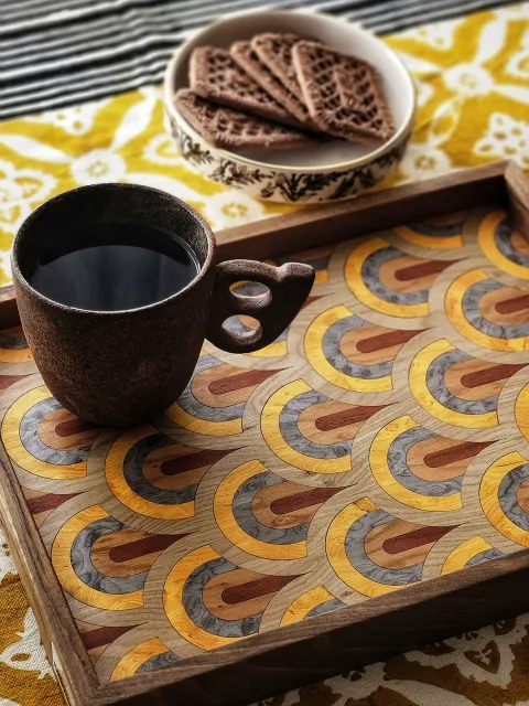 سینی چوبی معرق