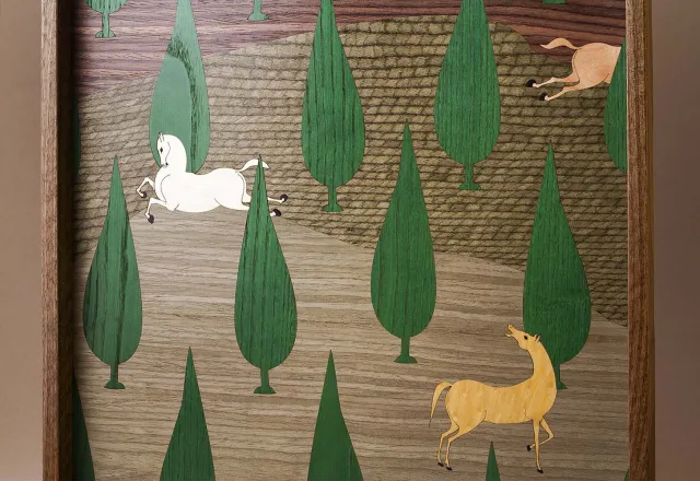 سینی چوبی معرق