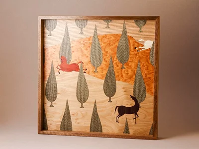 سینی چوبی معرق