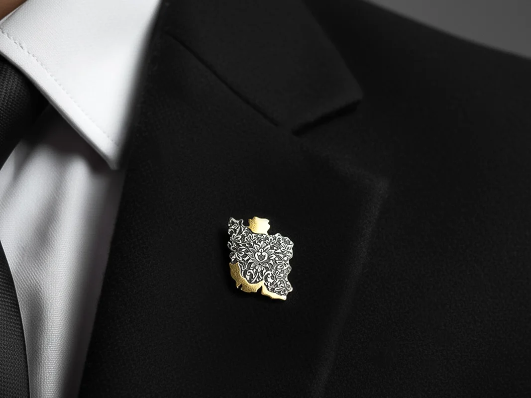 بج کت نقشه ایران قلمزنی نقره