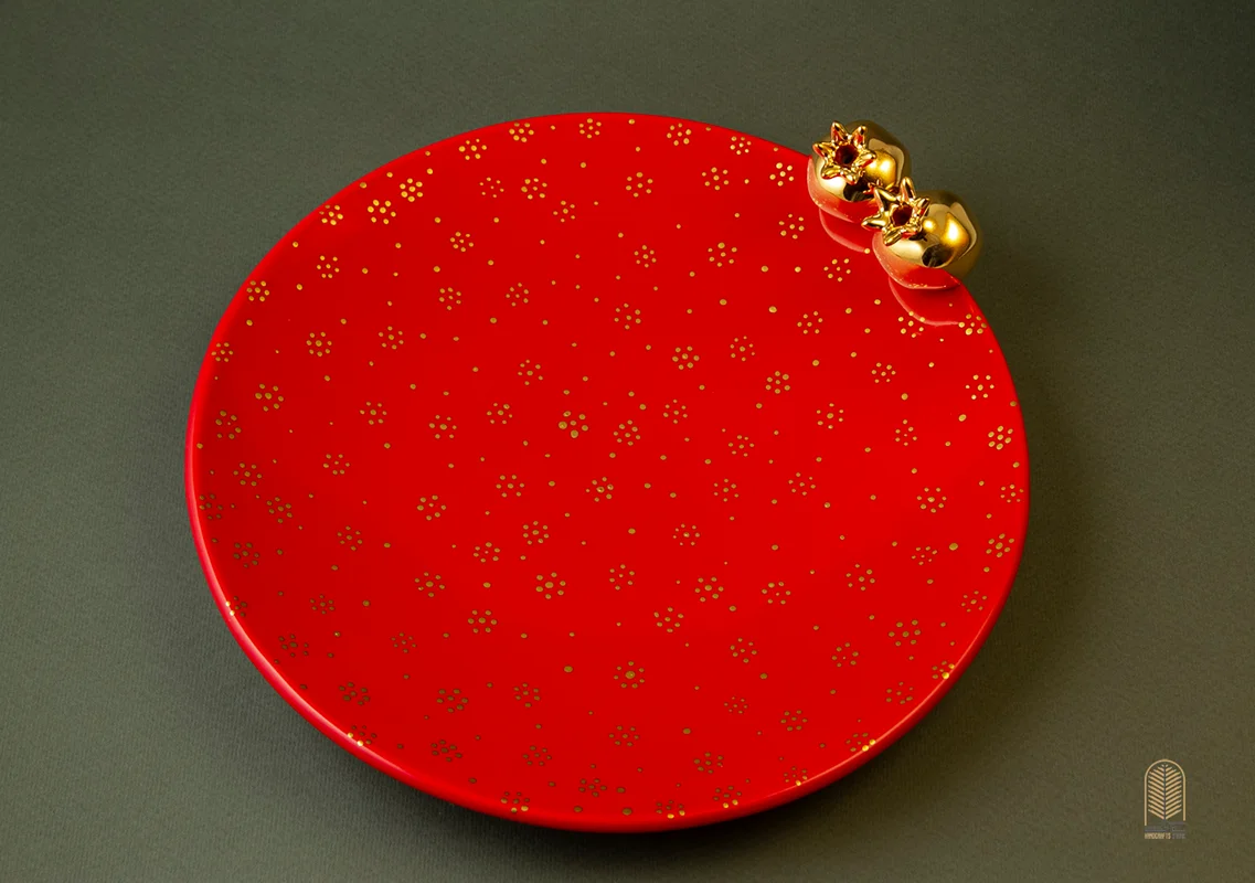 دیس سرامیکی انار طلا موون