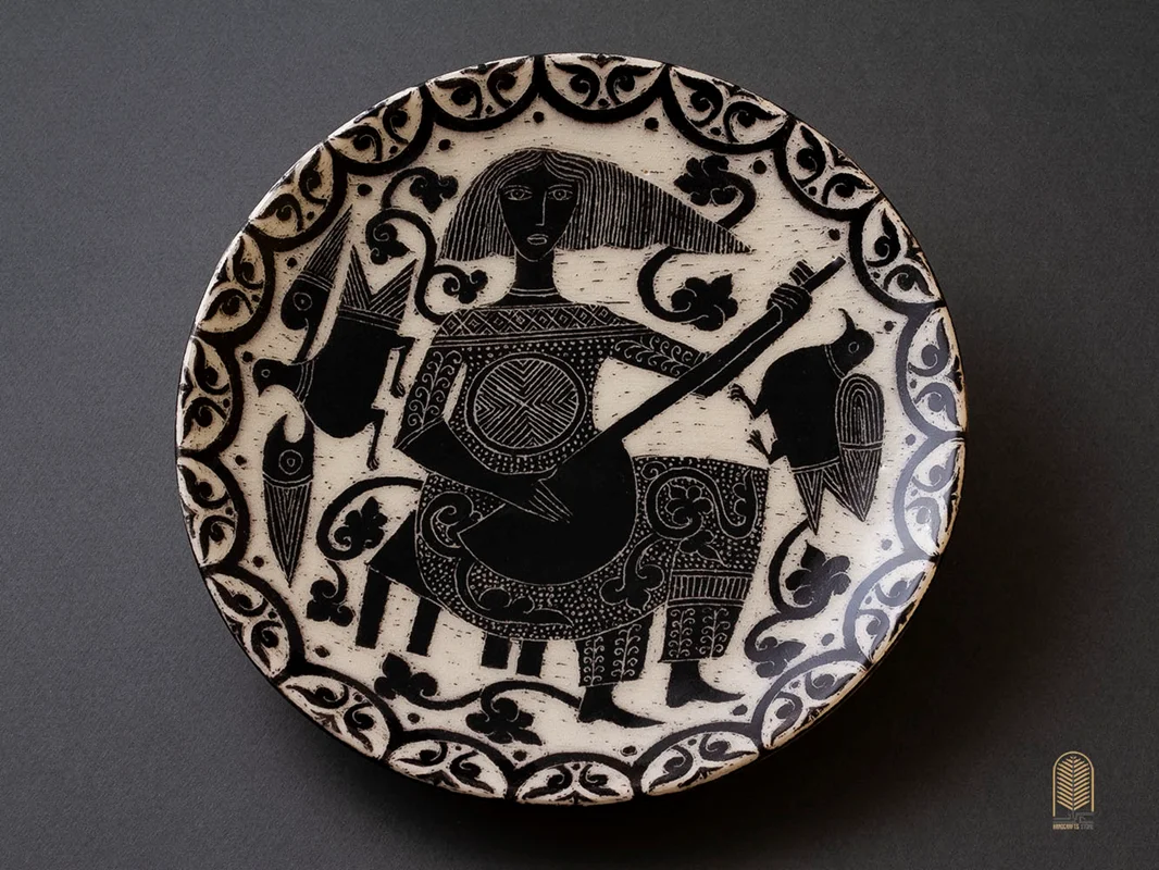 بشقاب دیوارکوب اسگرافیتو2836