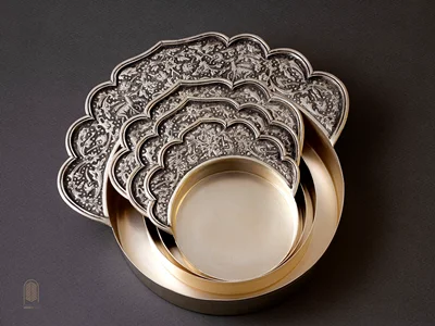 کاسه تاجدار قلمزنی