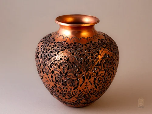 گلدان شبکه قلمزنی اصفهان