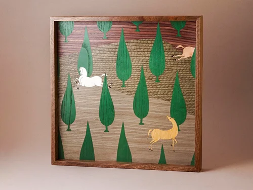 سینی چوبی معرق