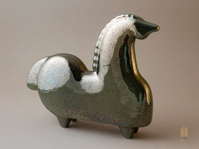 تندیس سرامیکی اسب رخشین