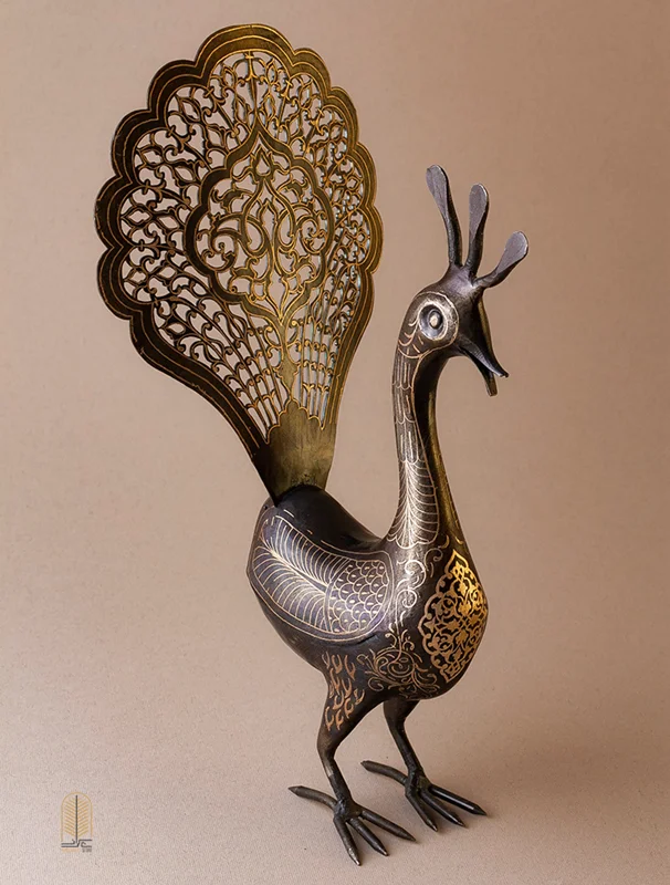 تندیس فلزی طاووس